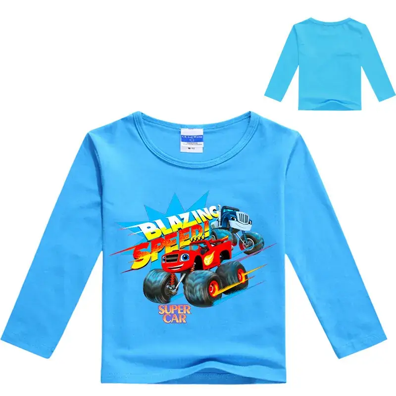 Yellow Motorcycle Graphic Long Sleeve T-Shirt for Boys - Image 7
