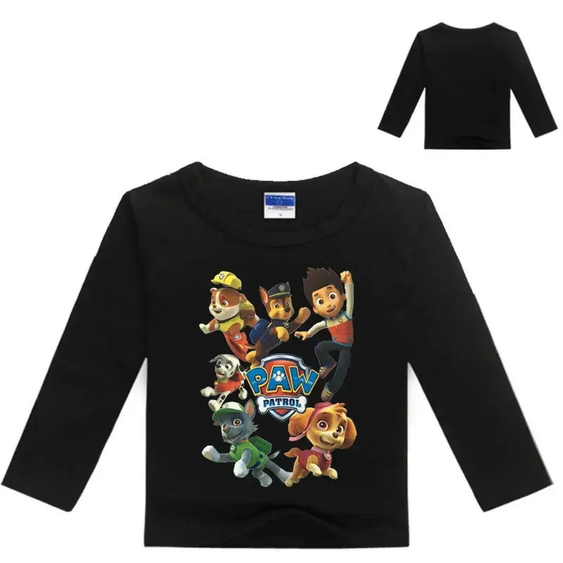 Kids Cartoon Long Sleeve T-Shirt Black 7195 - Image 6