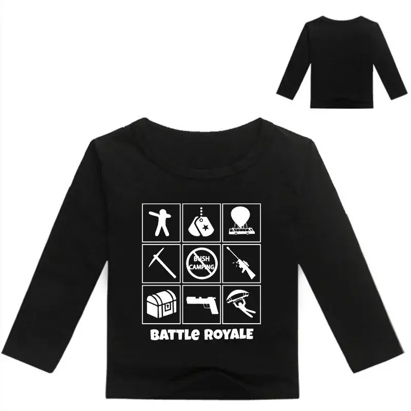 2018 Battle Royale Long Sleeve T-Shirt Black Round Neck — feature 2