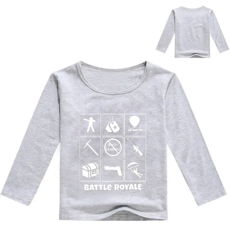 2018 Battle Royale Long Sleeve T-Shirt Black Round Neck — feature 3