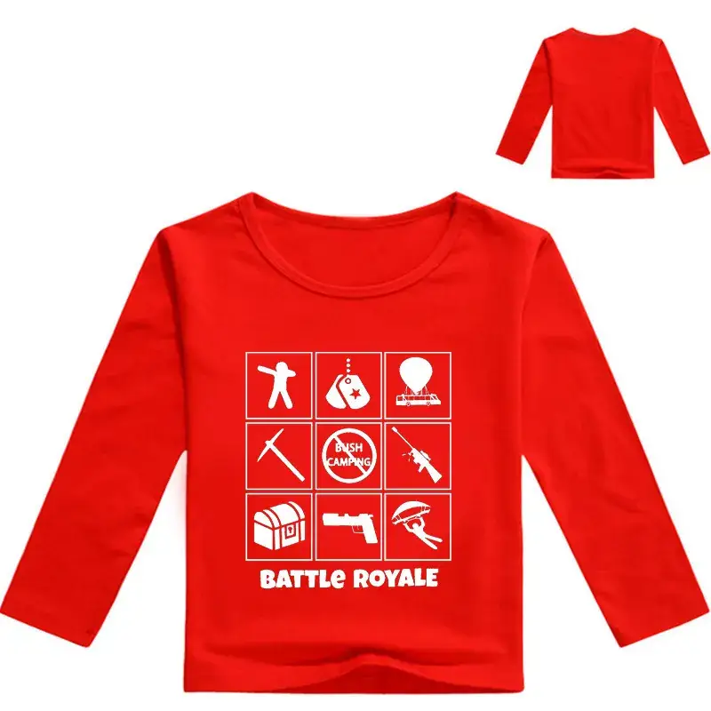 2018 Battle Royale Long Sleeve T-Shirt Black Round Neck - Image 3