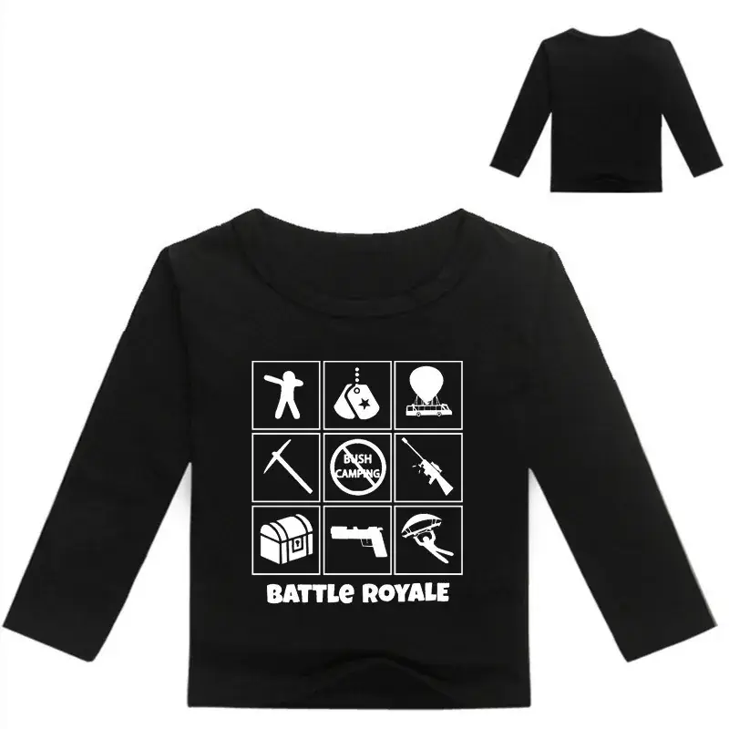 2018 Battle Royale Long Sleeve T-Shirt Black Round Neck - Image 6
