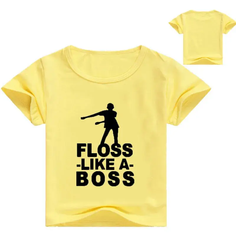 Kids Printed Long Sleeve T-Shirt White Floss Boss Design