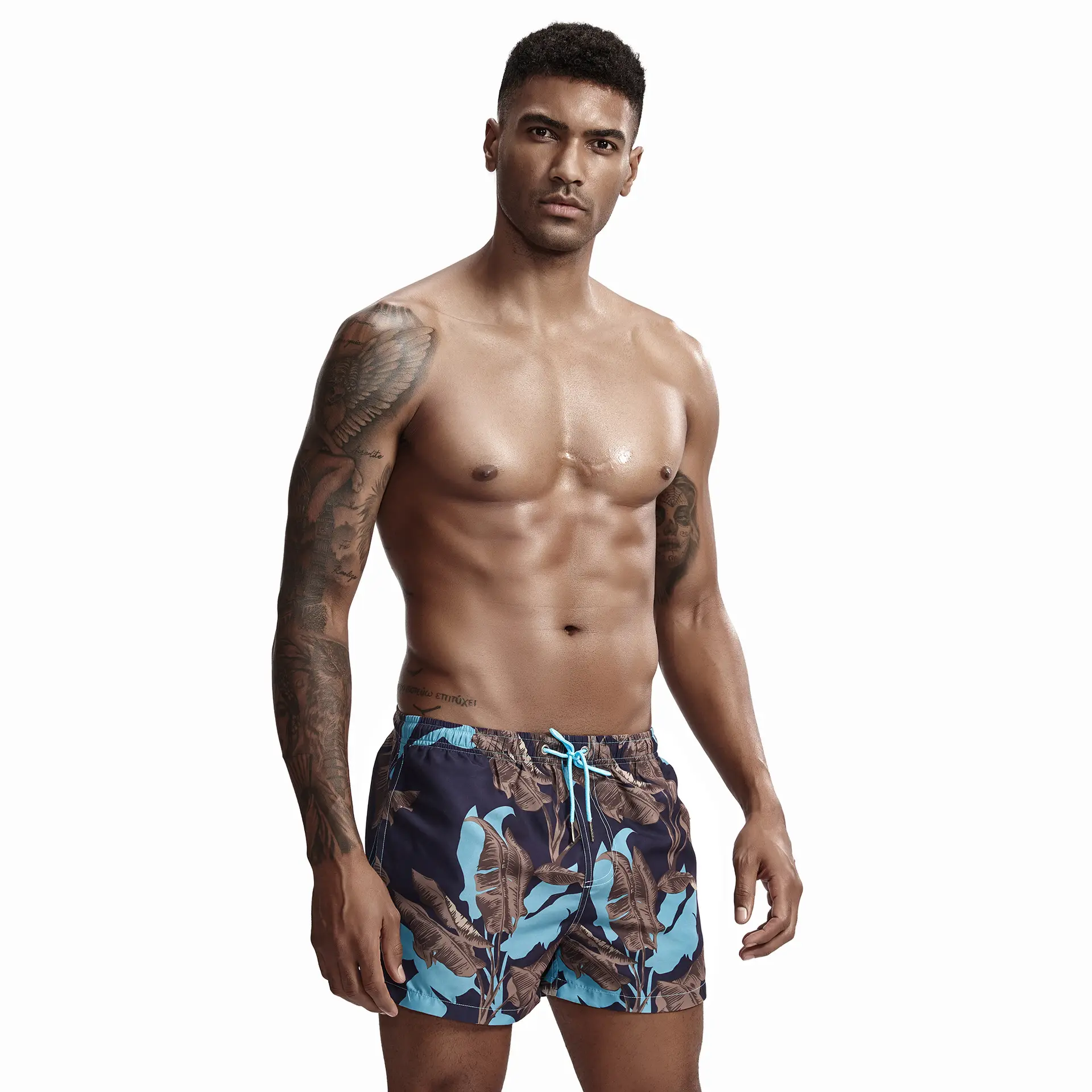 Men's Camo Printed Beach Shorts Loose Quick-Drying Export Wholesale
