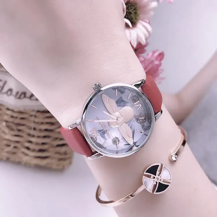 Women's Bee Design Watch White Shell Light Luxury - Image 2