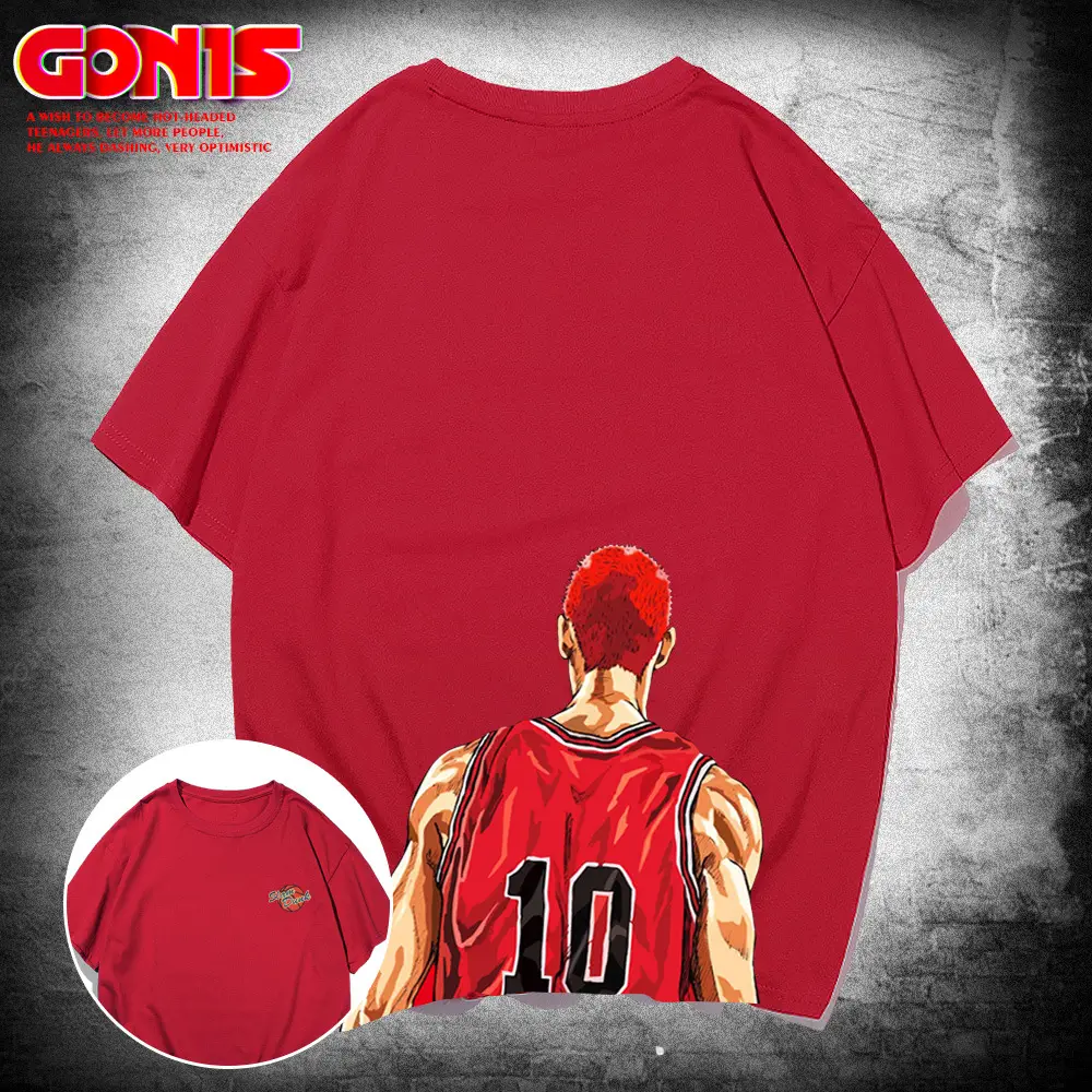 Men Summer T-Shirt Sakuragi Animation Design Yellow - Image 4