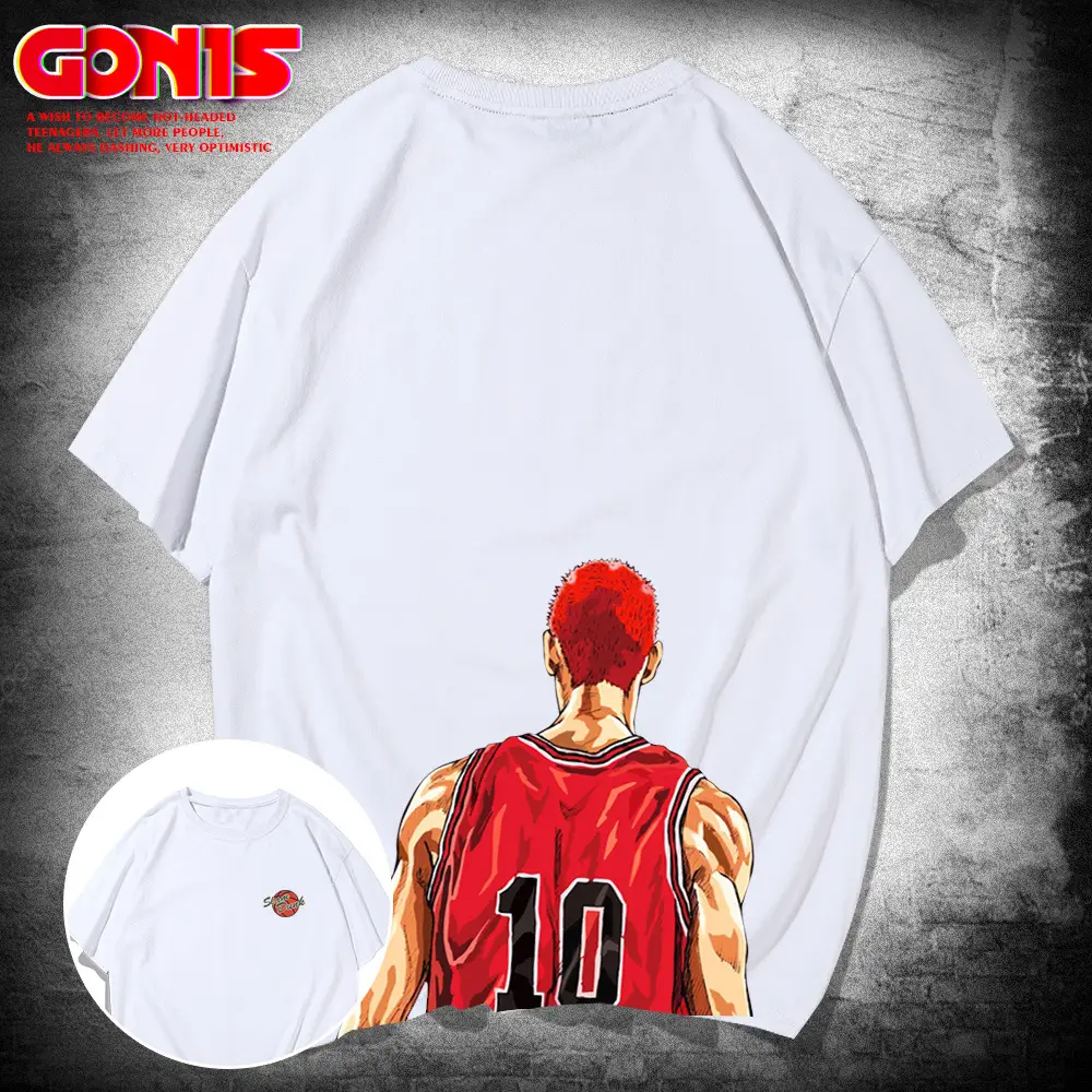 Men Summer T-Shirt Sakuragi Animation Design Yellow - Image 2