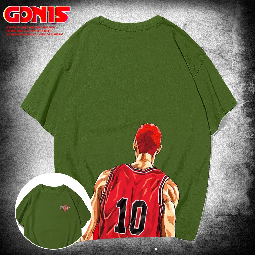 Men Summer T-Shirt Sakuragi Animation Design Yellow - Image 6