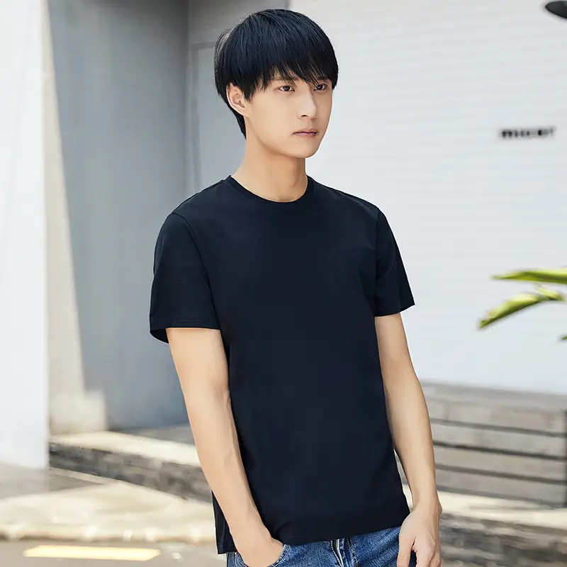 Men's 80M Cotton V-Neck T-Shirt Grey - Image 3