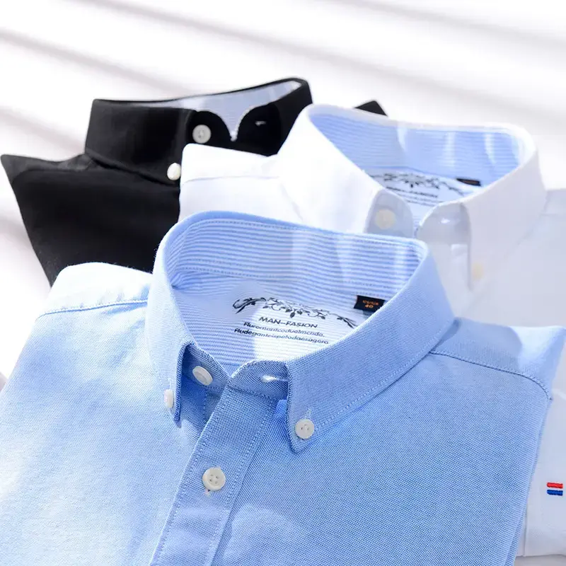 Men's Light Blue Cotton Collar Shirt 1006-08 - Image 11