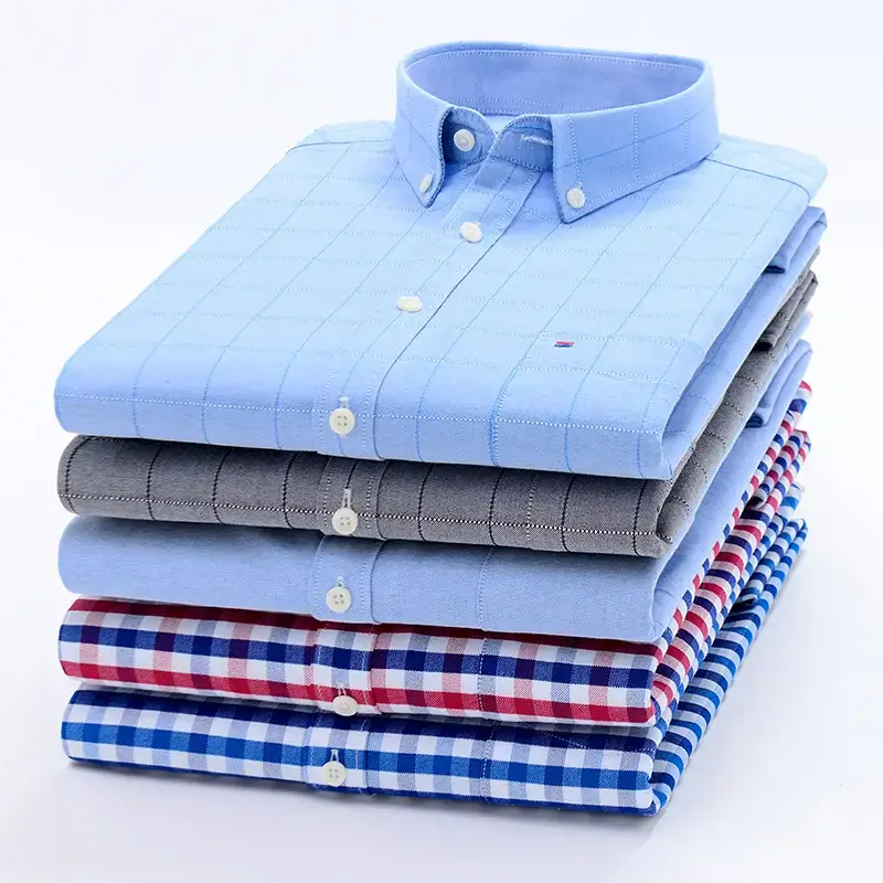 Men's Light Blue Cotton Collar Shirt 1006-08 - Image 13