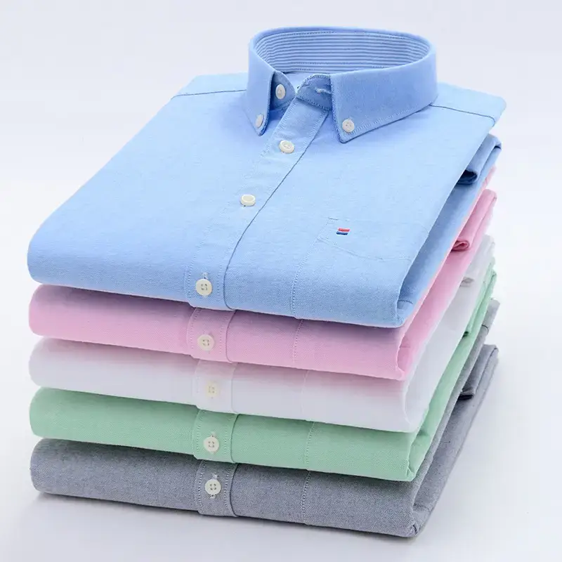 Men's Light Blue Cotton Collar Shirt 1006-08 - Image 14