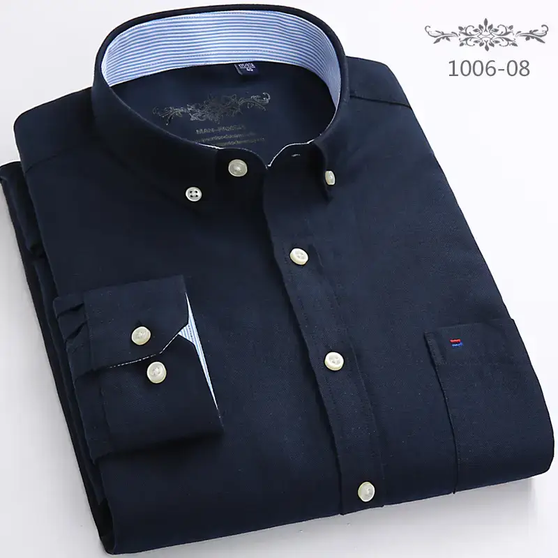 Men's Light Blue Cotton Collar Shirt 1006-08 - Image 4