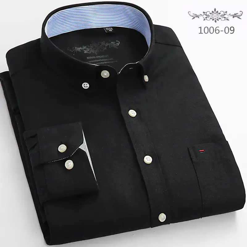 Men's Light Blue Cotton Collar Shirt 1006-08 - Image 5
