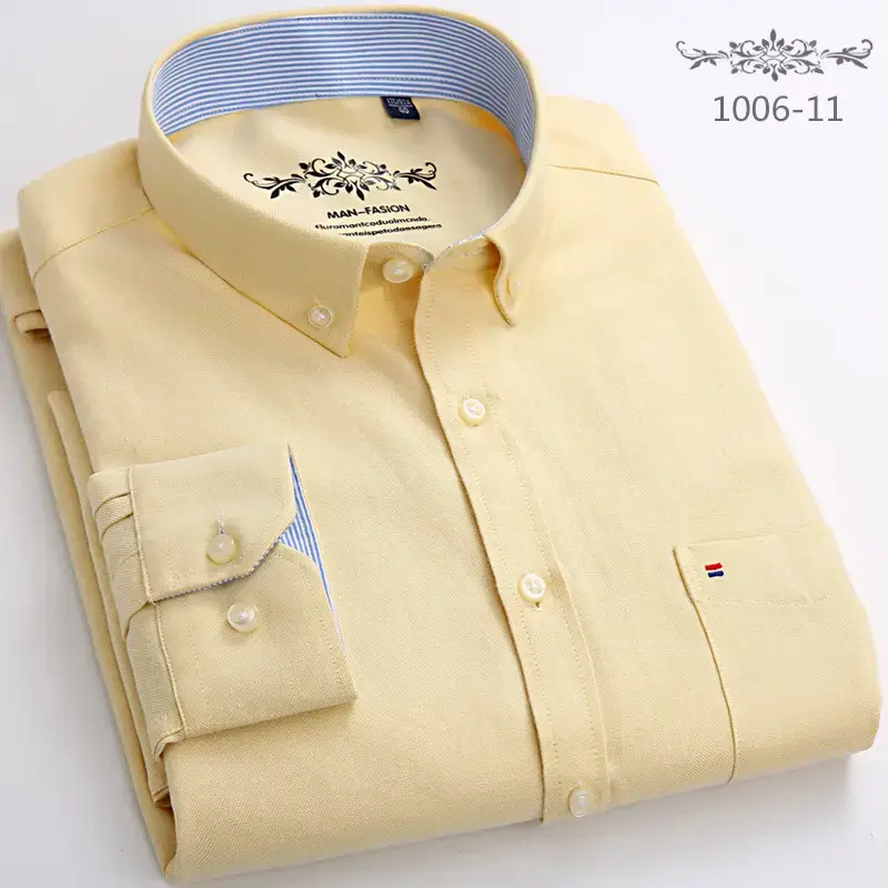 Men's Light Blue Cotton Collar Shirt 1006-08 - Image 6