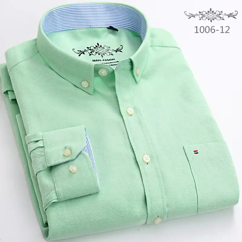 Men's Light Blue Cotton Collar Shirt 1006-08 - Image 7