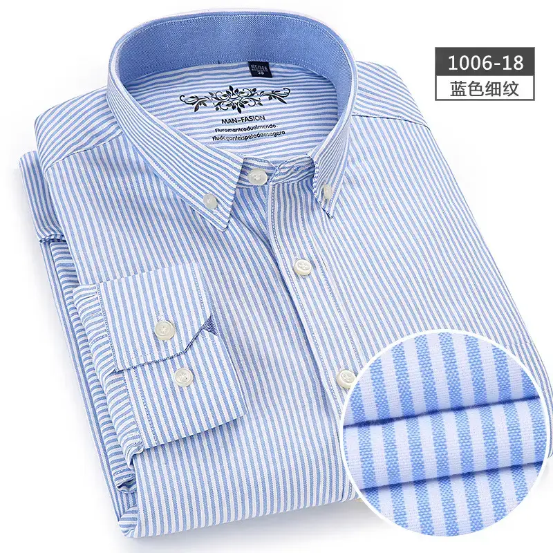 Men's Light Blue Cotton Collar Shirt 1006-08 - Image 9
