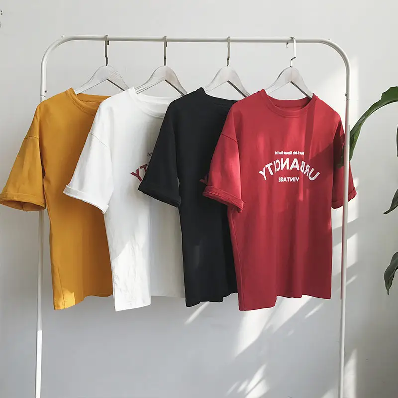 Women Urbanity Vintage Short Sleeve T-Shirt Yellow