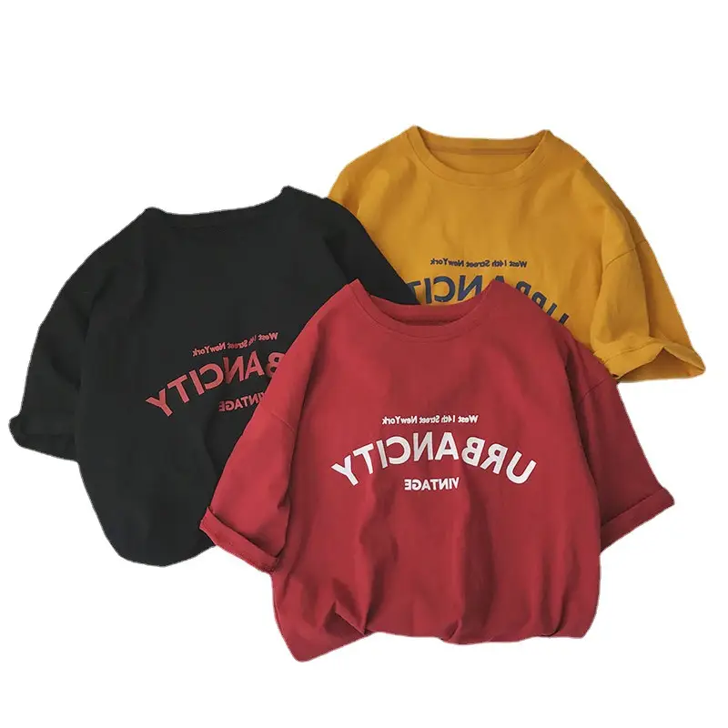Women Urbanity Vintage Short Sleeve T-Shirt Yellow