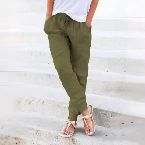 2023 Summer Women's Cotton Slimming Pants High Waist - Image 16