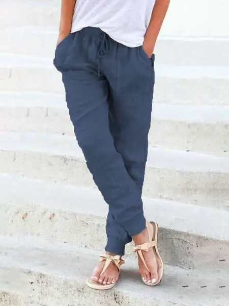 2023 Summer Women's Cotton Slimming Pants High Waist - Image 2