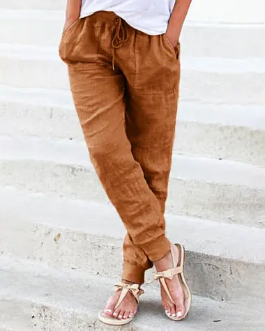 2023 Summer Women's Cotton Slimming Pants High Waist - Image 6