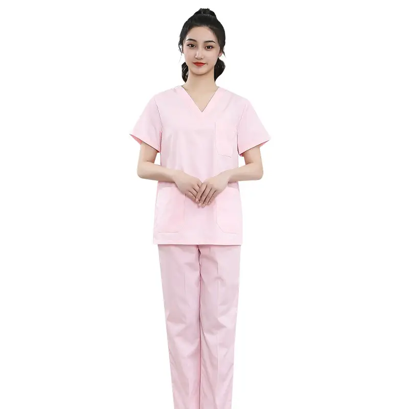 Pink Surgical Pajama Set for Women Quick Dry