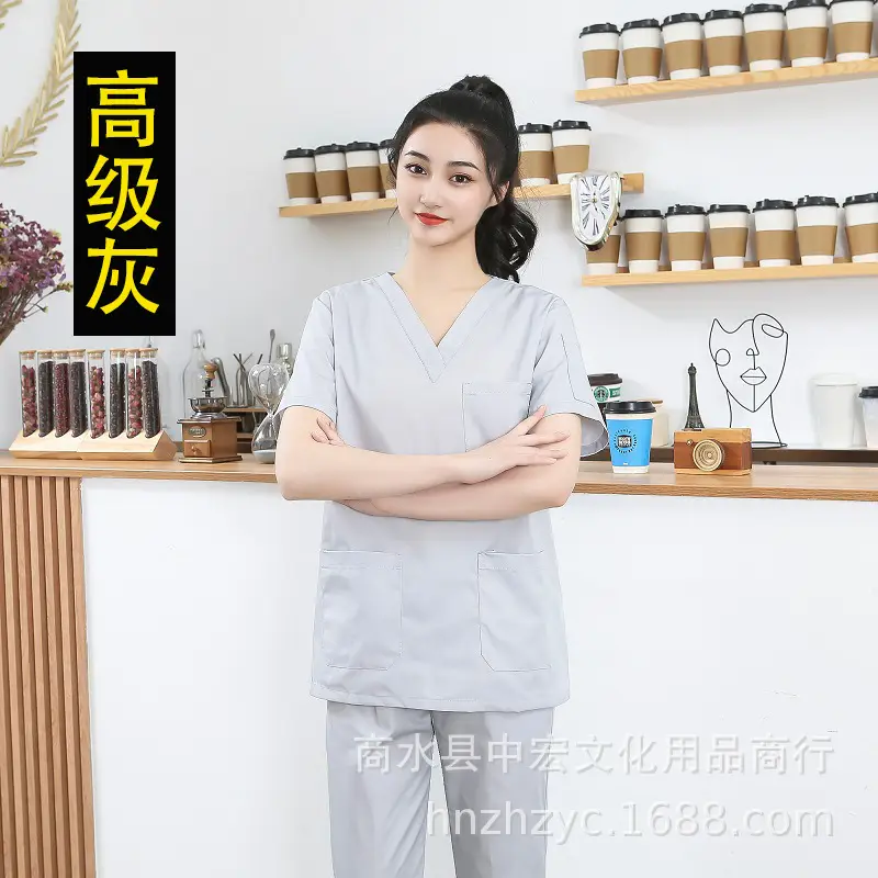 Pink Surgical Pajama Set for Women Quick Dry