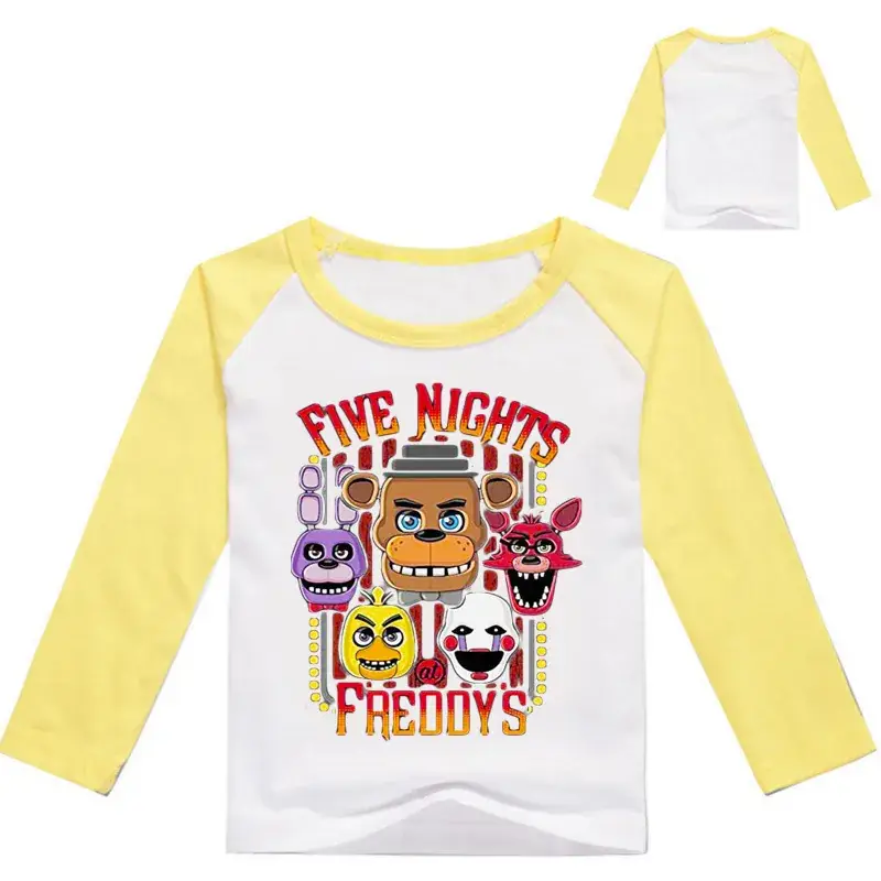 Freddie & Beat's Cartoon Long Sleeve T-Shirt White Yellow
