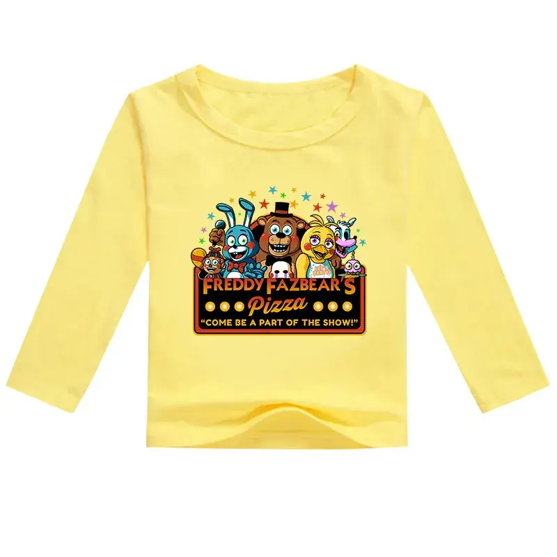 Freddie & Beat's Cartoon Long Sleeve T-Shirt White Yellow
