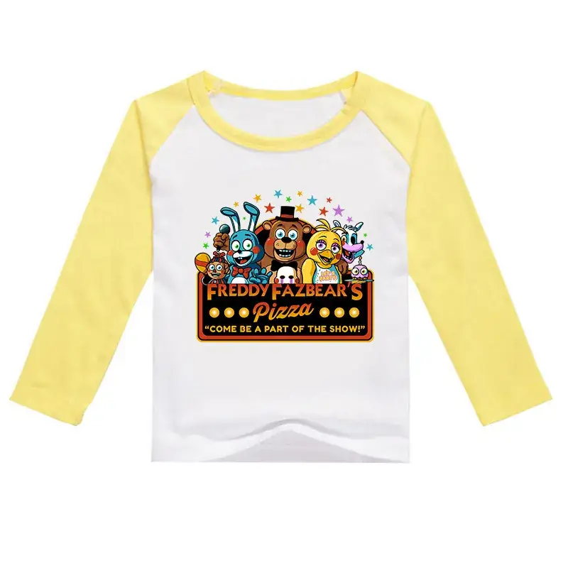 Freddie & Beat's Cartoon Long Sleeve T-Shirt White Yellow