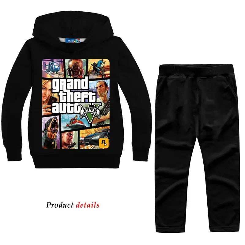 Red Hooded Sweatshirt Set for Boys 7620 - Image 4