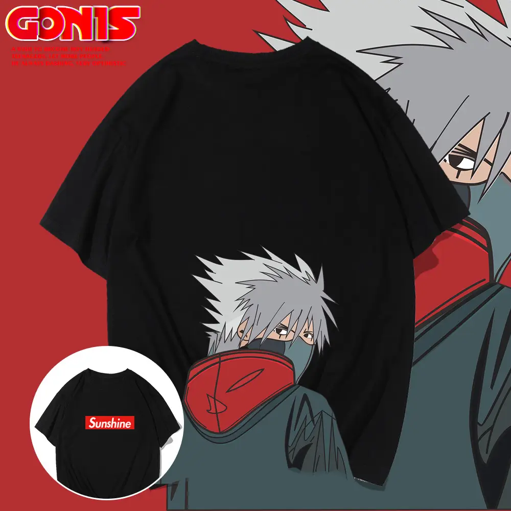 Men's Red GONIF Anime T-Shirt Short Sleeve - Image 7