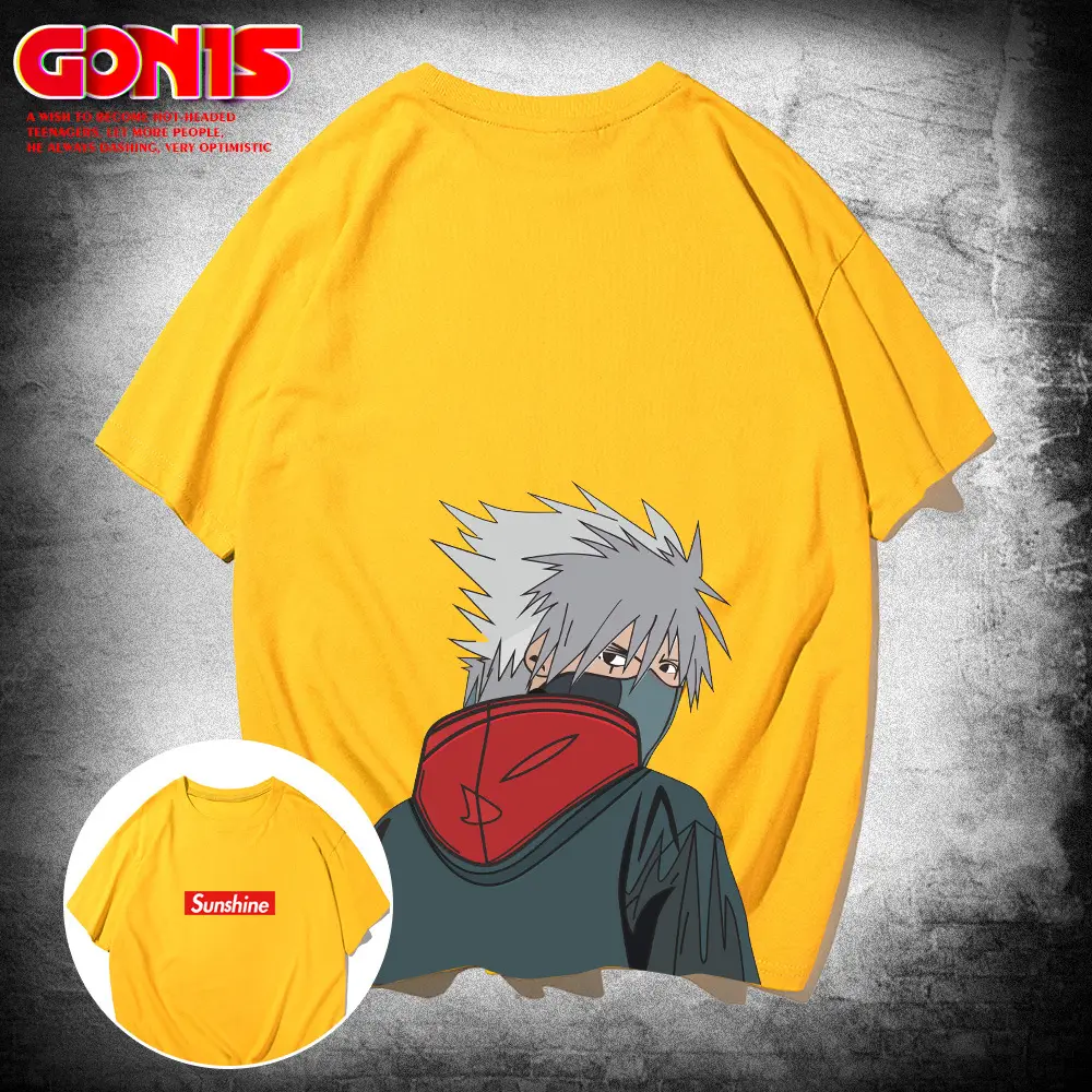 Men's Red GONIF Anime T-Shirt Short Sleeve - Image 3