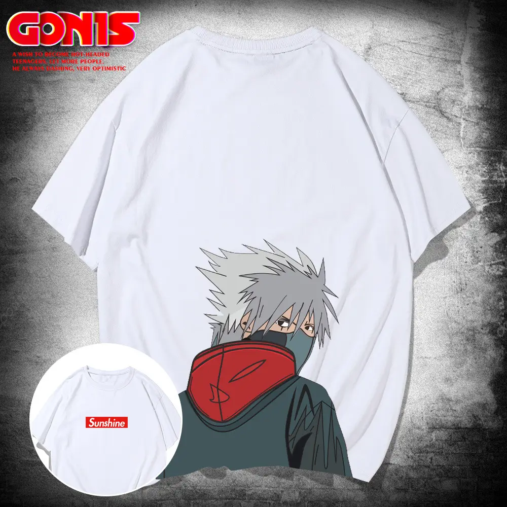 Men's Red GONIF Anime T-Shirt Short Sleeve - Image 2