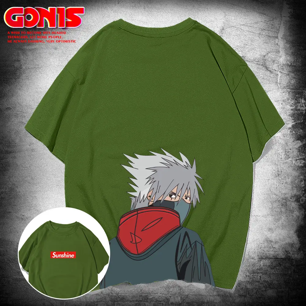 Men's Red GONIF Anime T-Shirt Short Sleeve - Image 6