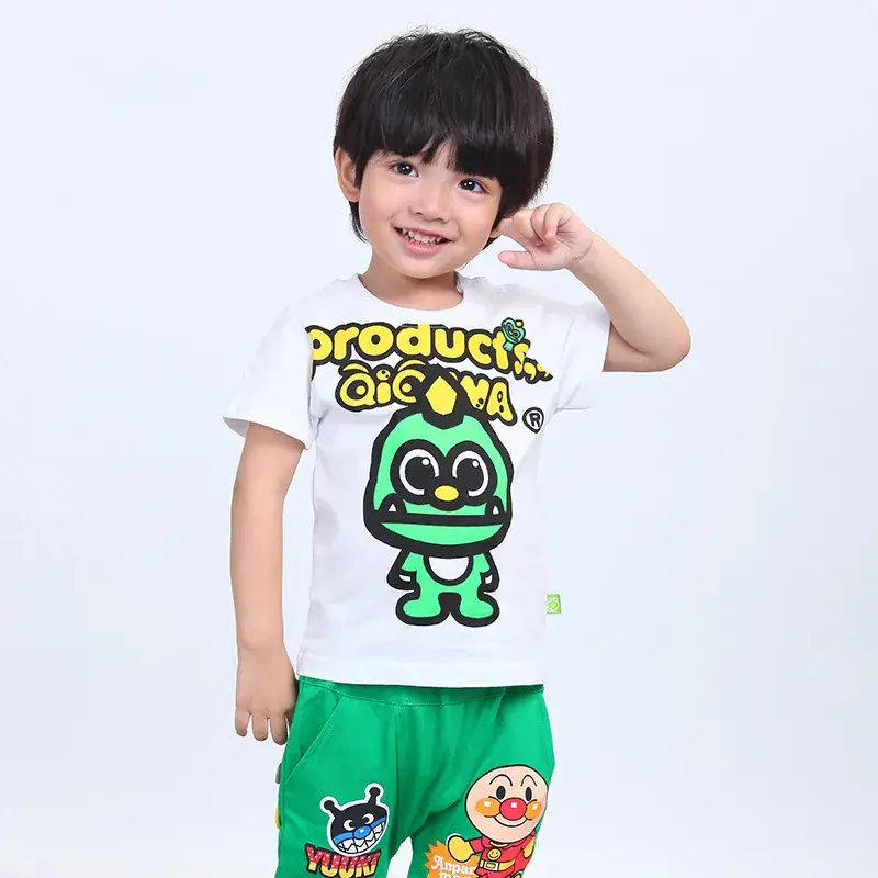 Children Green Dragon Print T-Shirt Shorts Set - Image 4