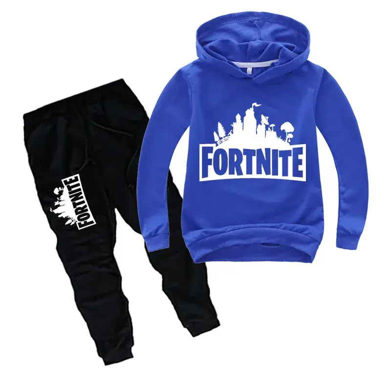 Fortnite Hoodie & Pants Set Blue Black for Kids - Image 5