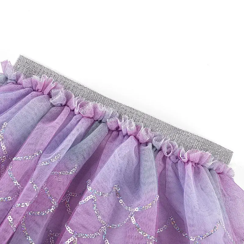 Purple Gauze Puffy Skirt for Girls European American - Image 5