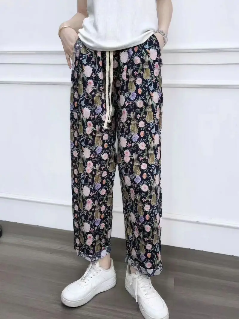 Bohemian Radish Pants Ethnic Floral Print Summer — feature 26