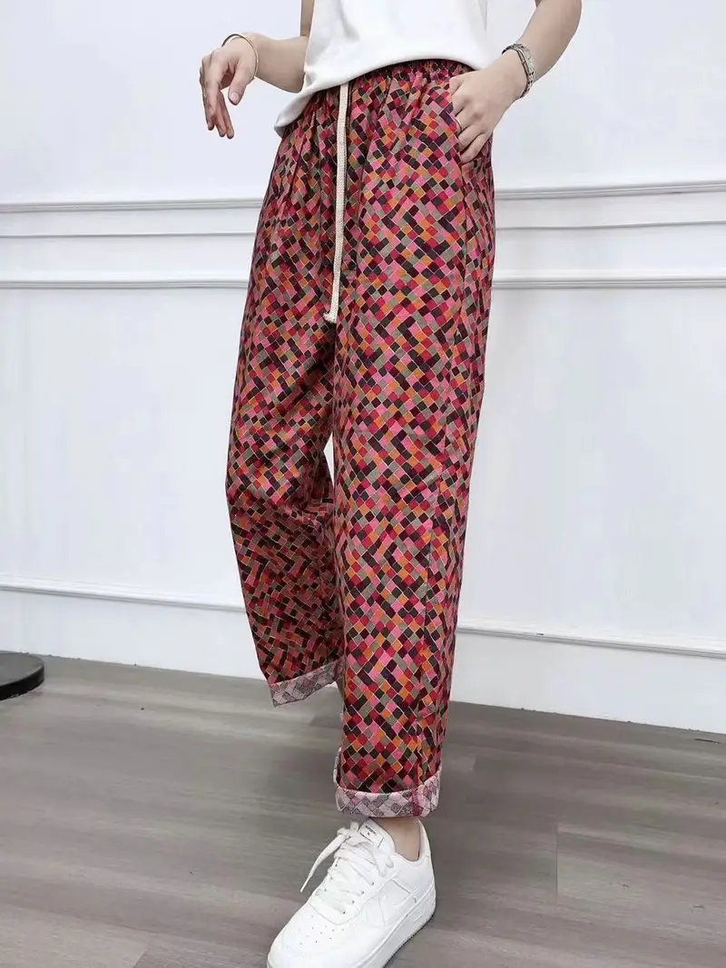 Bohemian Radish Pants Ethnic Floral Print Summer — feature 3