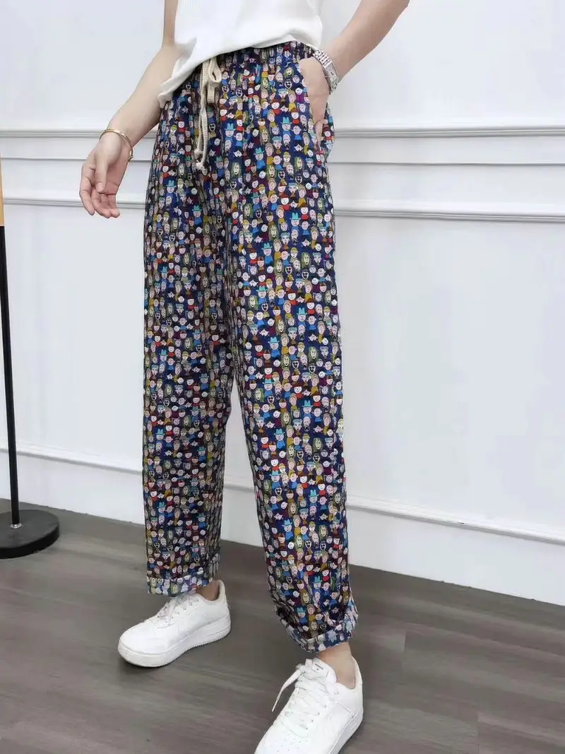Bohemian Radish Pants Ethnic Floral Print Summer — feature 6