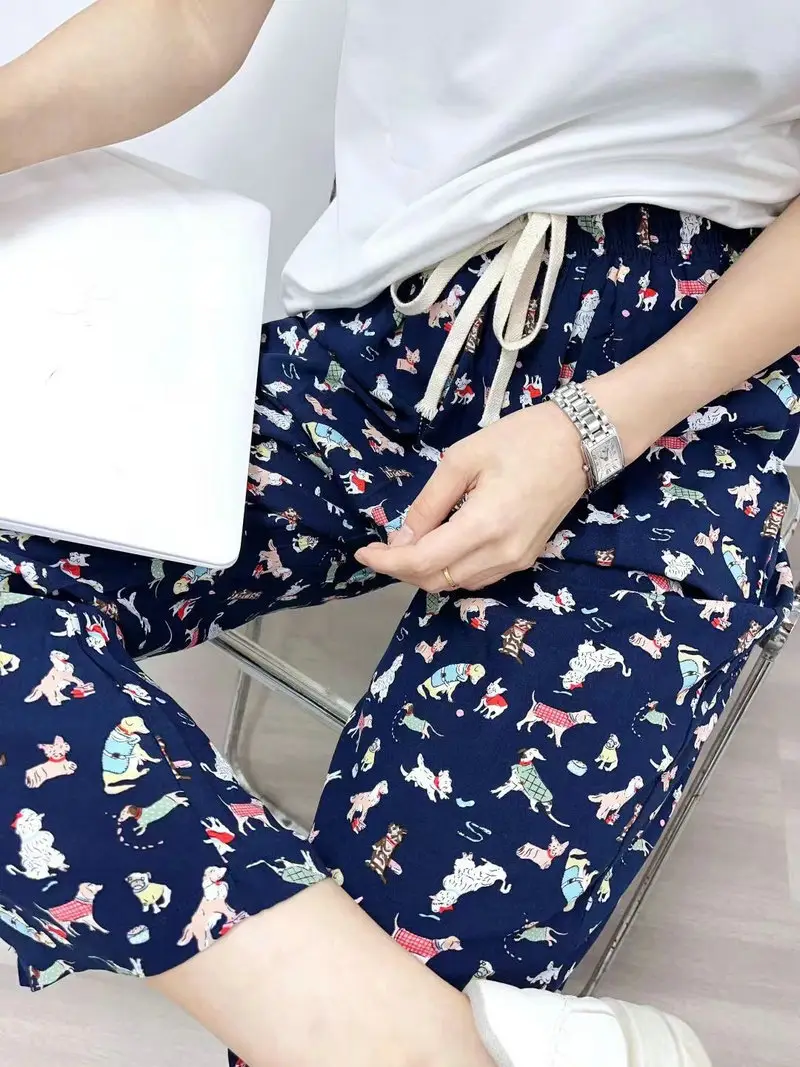 Bohemian Radish Pants Ethnic Floral Print Summer - Image 12