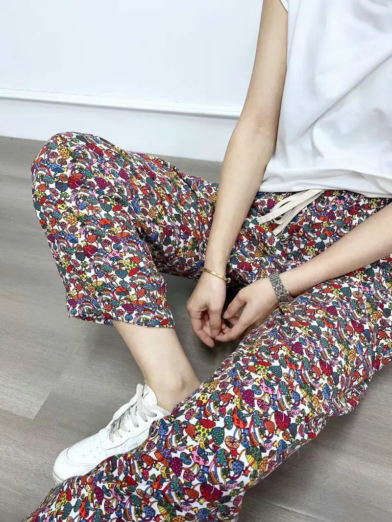 Bohemian Radish Pants Ethnic Floral Print Summer — feature 12