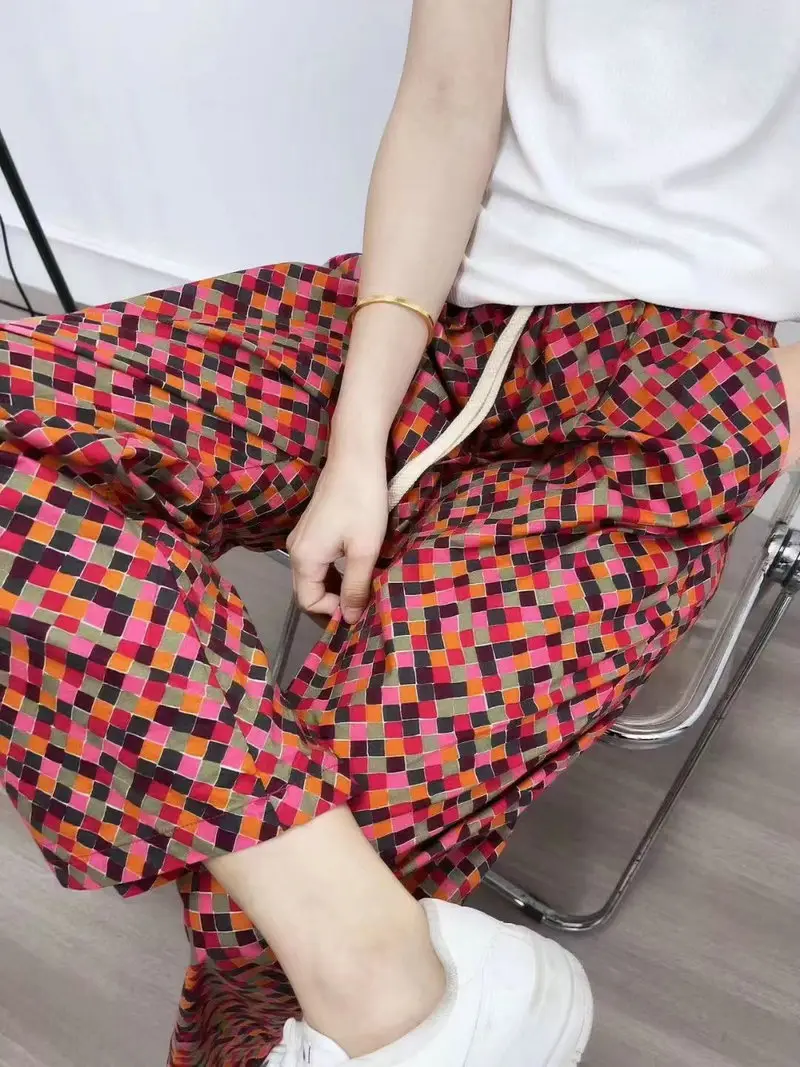 Bohemian Radish Pants Ethnic Floral Print Summer - Image 16