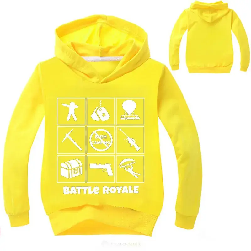 Battle Royale Printed Hoodie for Boys Men Grey — feature 6