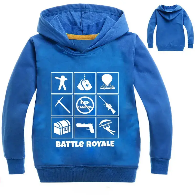 Battle Royale Printed Hoodie for Boys Men Grey - Image 6
