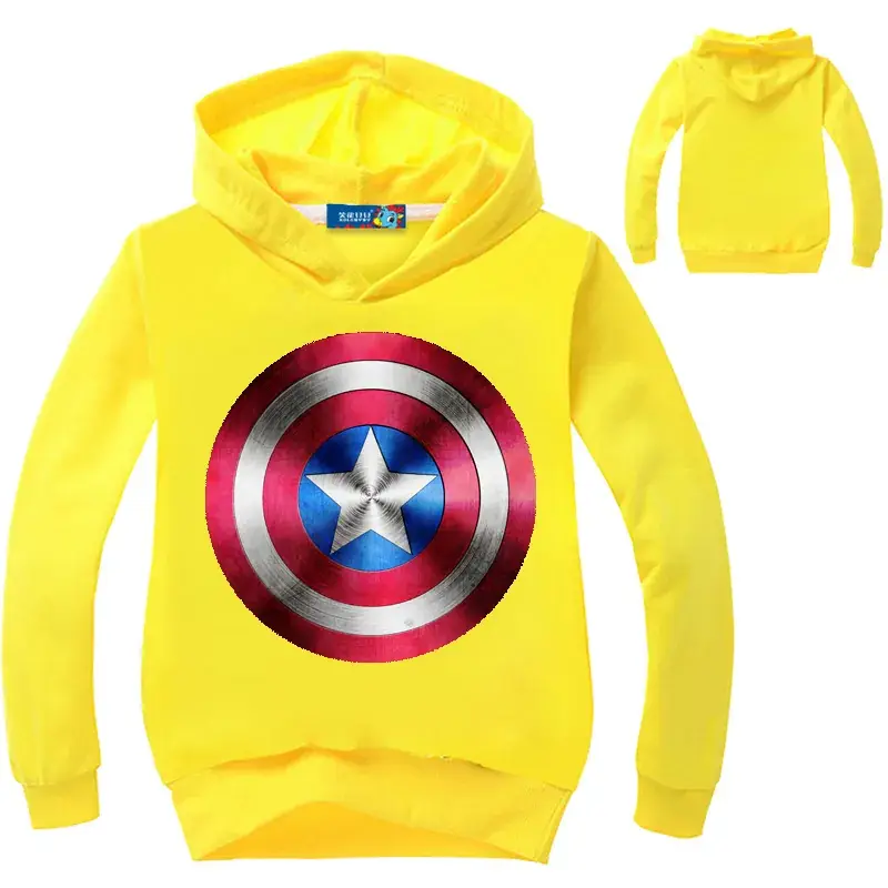 Children's Captain America Hoodie Blue Star Print — feature 6