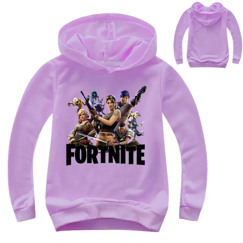 Fortnite Printed Pink Hoodie for Girls Long Sleeve - Image 4
