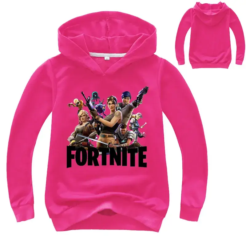 Fortnite Printed Pink Hoodie for Girls Long Sleeve - Image 8